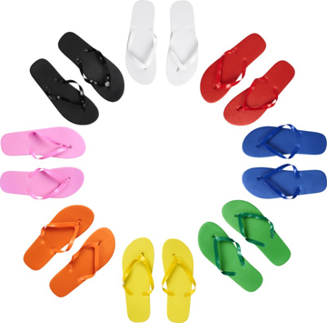 flip flops in different colours