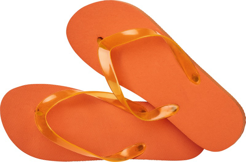 orange summer flip flops
