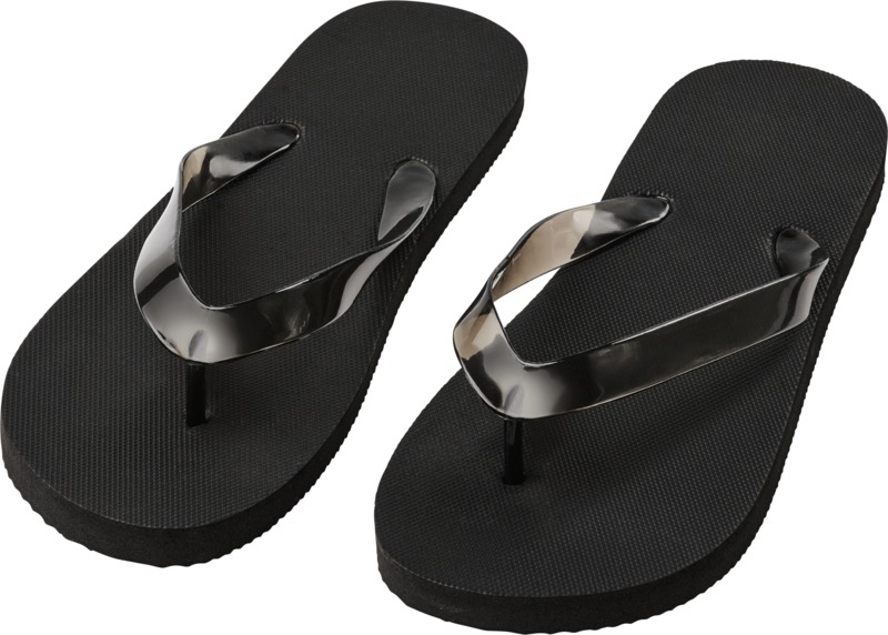 black summer flip flops