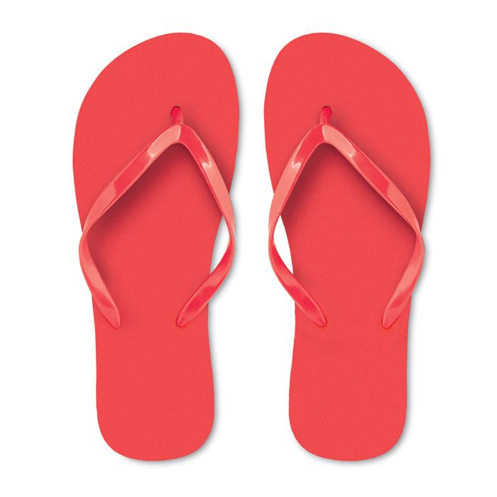 red eva flip flops