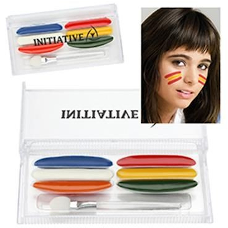 Face painting set showing application on face