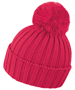 HDI quest knitted hat in pink with colour match bobble