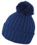 HDI quest knitted hat in navy with colour match bobble