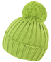 HDI quest knitted hat in lime green with colour match bobble