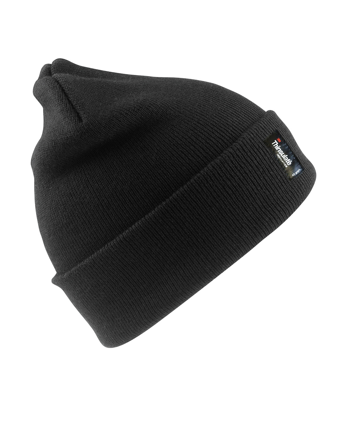 Heavyweight Thinsulate Hat in black with knitted double thickness