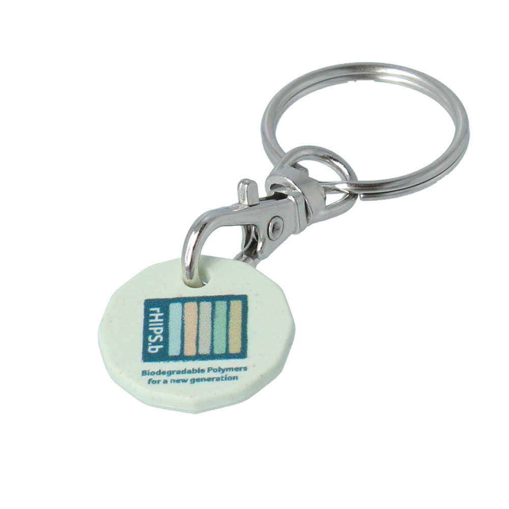 biodegradable trolley coin keyring
