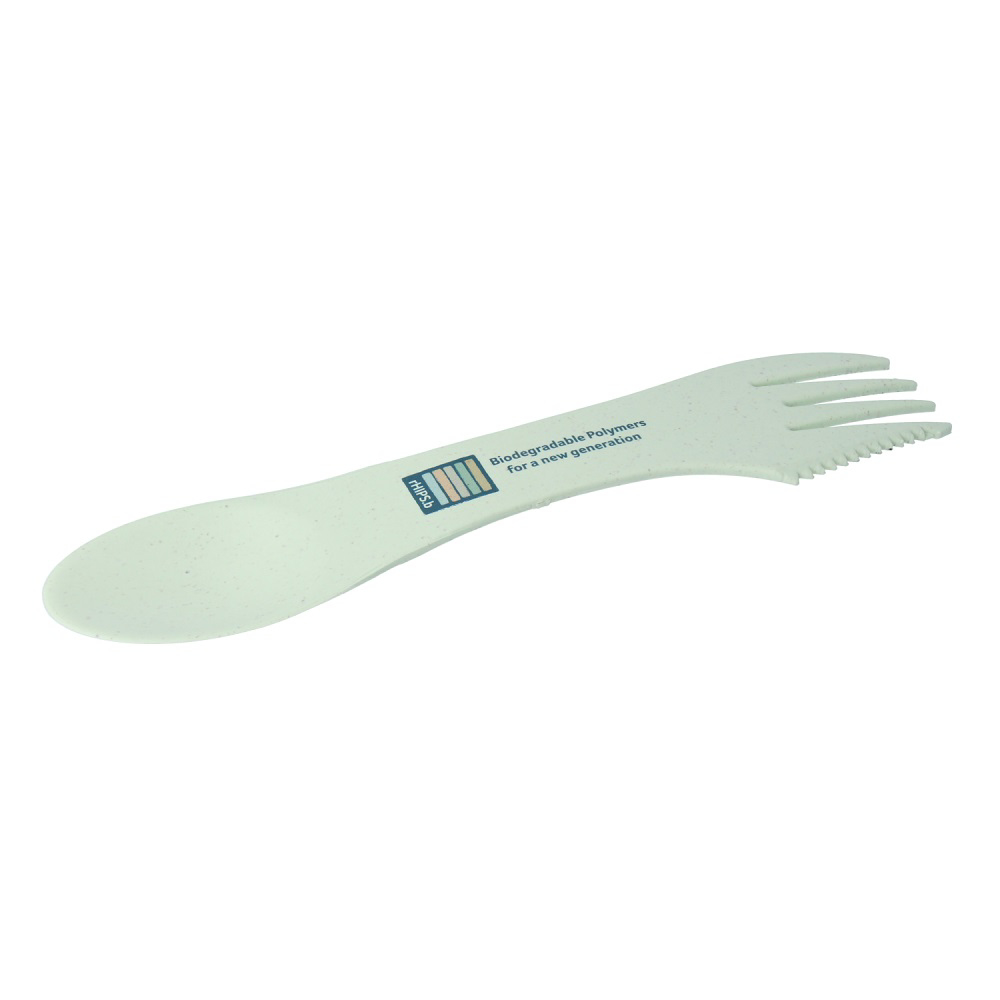 biodegradable spork in green