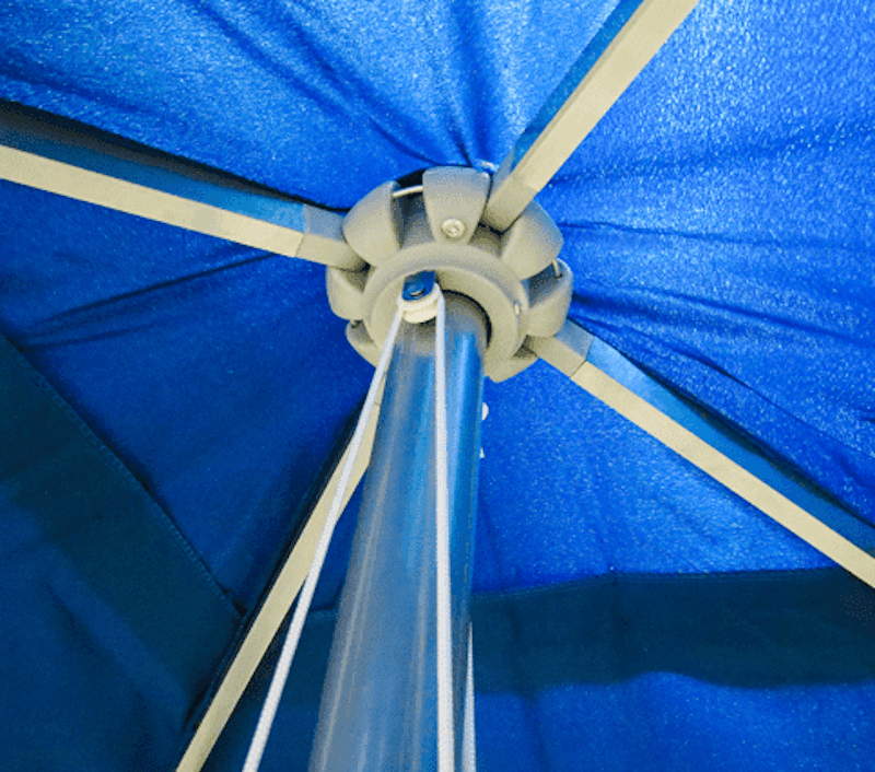 square aluminium parasol pull cord opening system