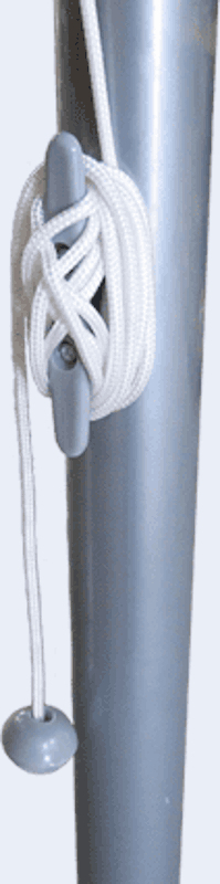 square aluminium parasol cord fastening