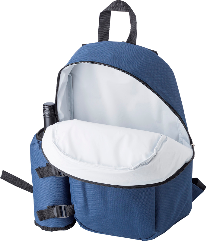 Backpack Cooler bag in blue opened