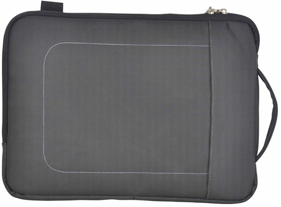Dark grey laptop bag with subtle stitching