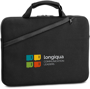 Black laptop carry case with branding