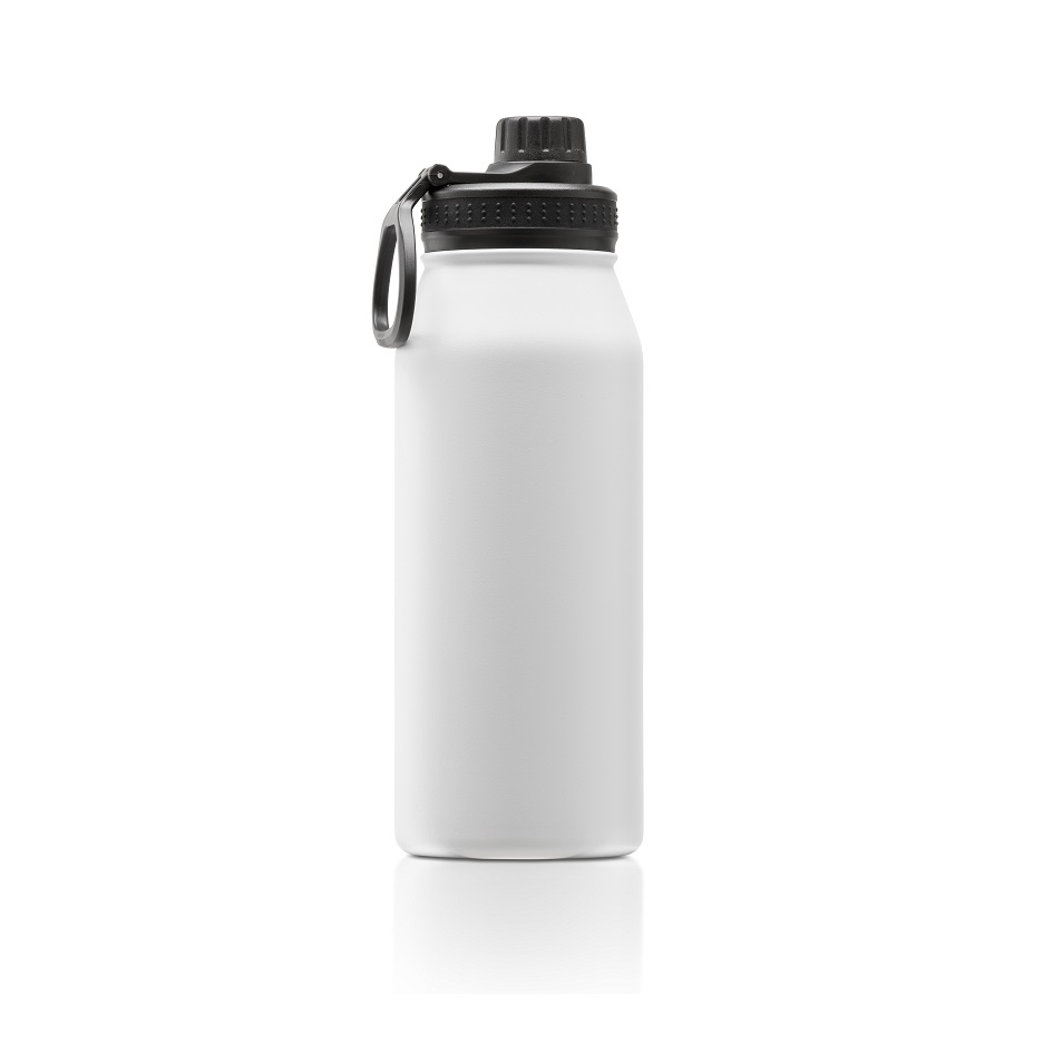 white metal bottle with no print showing print area