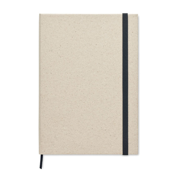 notebook with black ribbon and elastic