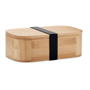 bamboo lunch box with black elastic