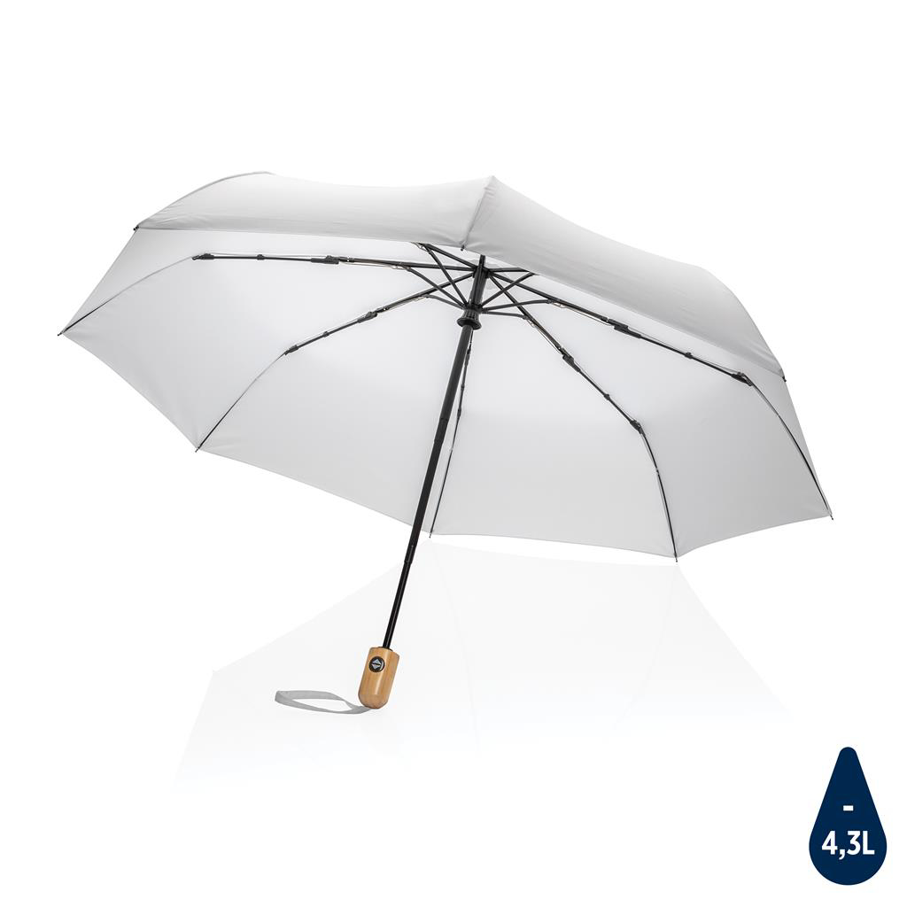 bamboo handle umbrella white