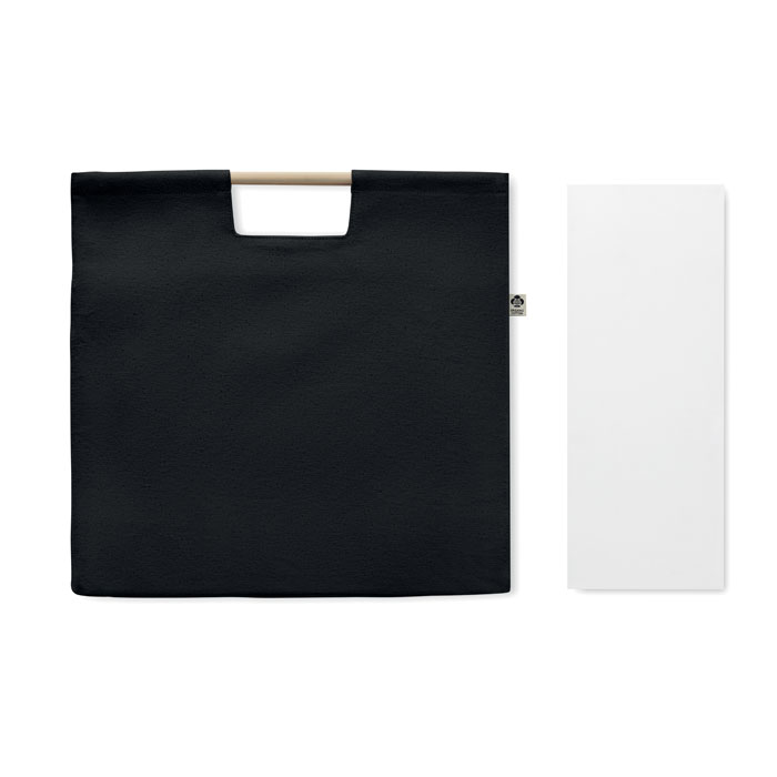 black canvas shopper and packaging