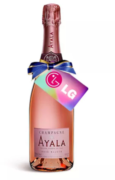 Ayala champagne rose with branded gift tag