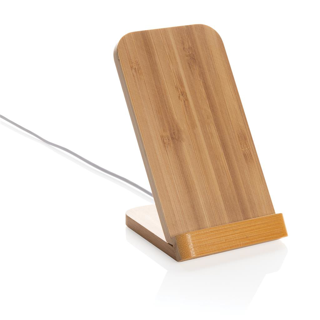 bamboo wireless charger stand without branding
