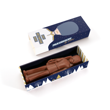 chocolate toy solider in eco printed box