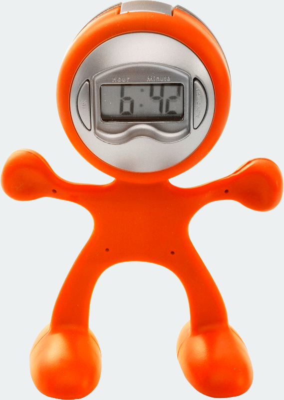 bendy clock in orange