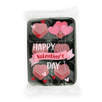 Flow wrapped raspberry chocolate truffles - Valentine's day