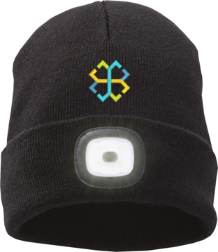 Headtorch beanie with print