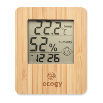 Bamboo Clock with Smooth Surface and Digital Display