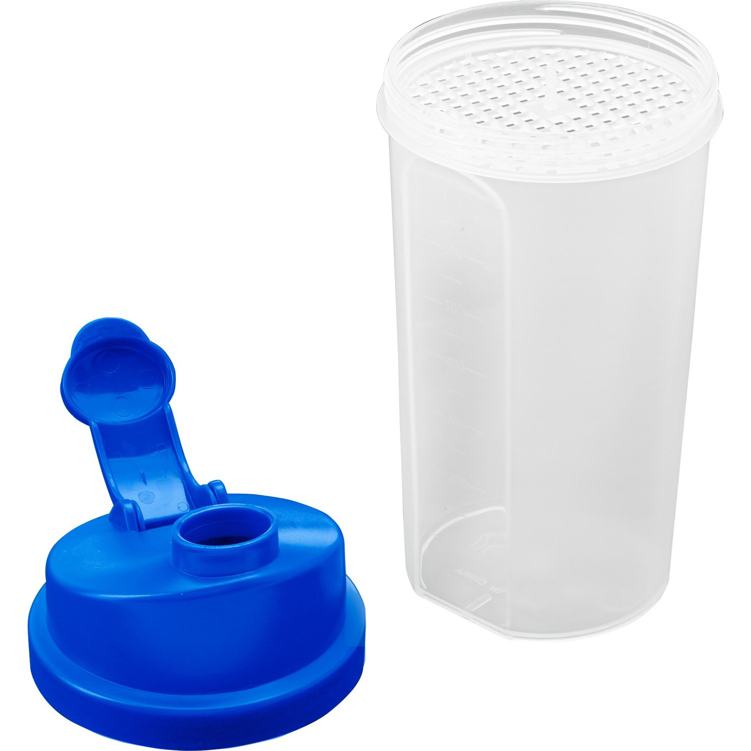 blue lid off protein shaker