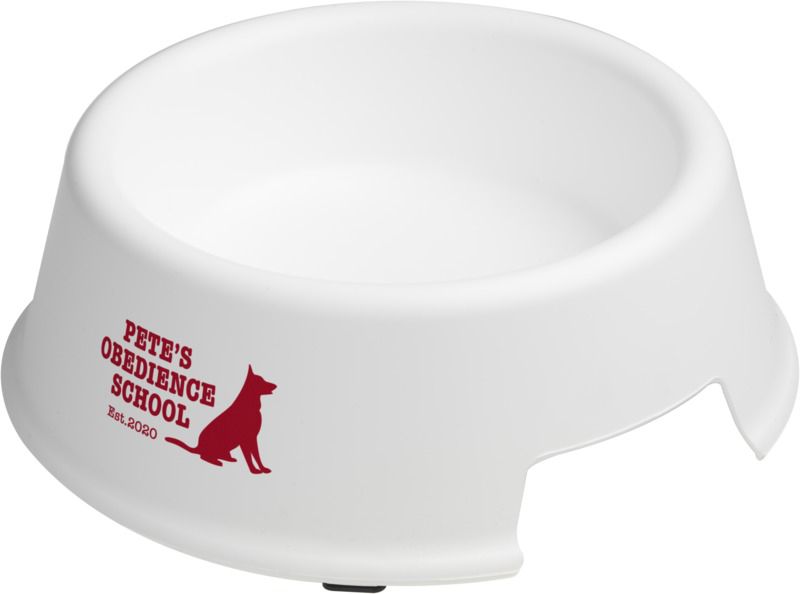 Koda plastic dog bowl white with 1 colour print