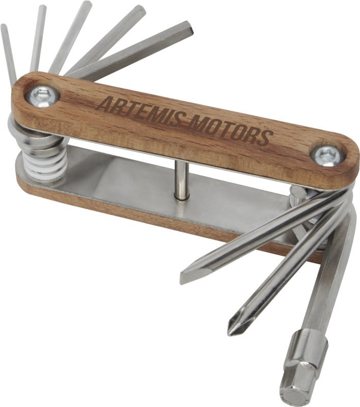 Engraved Bike Multitool Wooden / Stanless Steel Promotional Bike Tool
