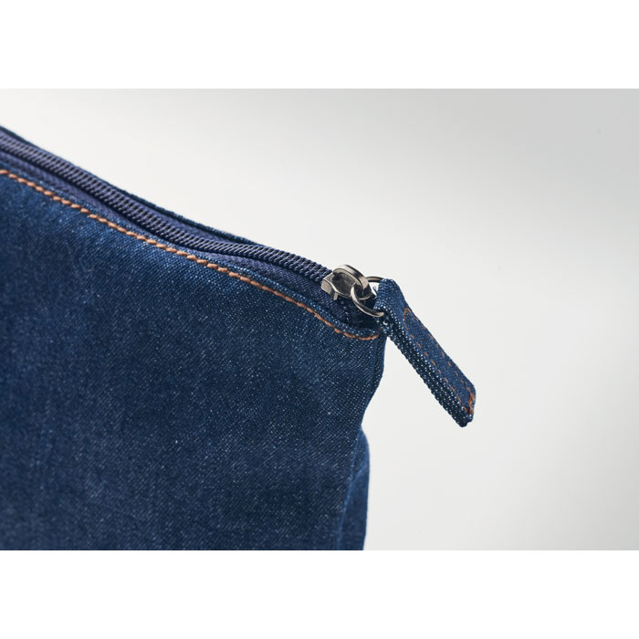 Denim and Cotton Branded Cosmetic Pouch