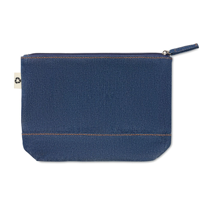 Denim and Cotton Branded Cosmetic Pouch