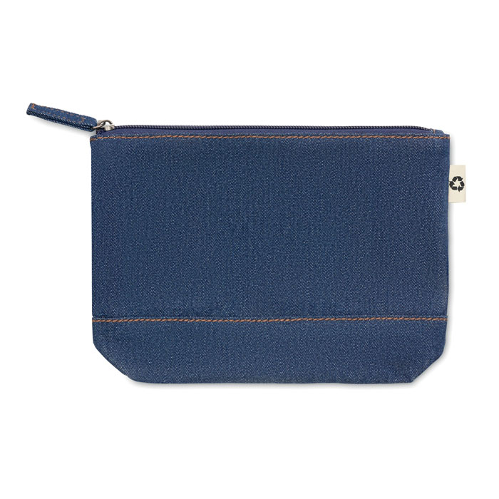 Denim and Cotton Branded Cosmetic Pouch
