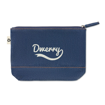 Show details for Recycled Cosmetic Pouch. Denim and Cotton Branded Cosmetic Pouch