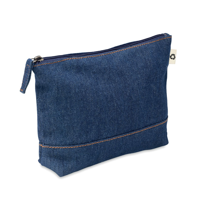 Denim and Cotton Branded Cosmetic Pouch