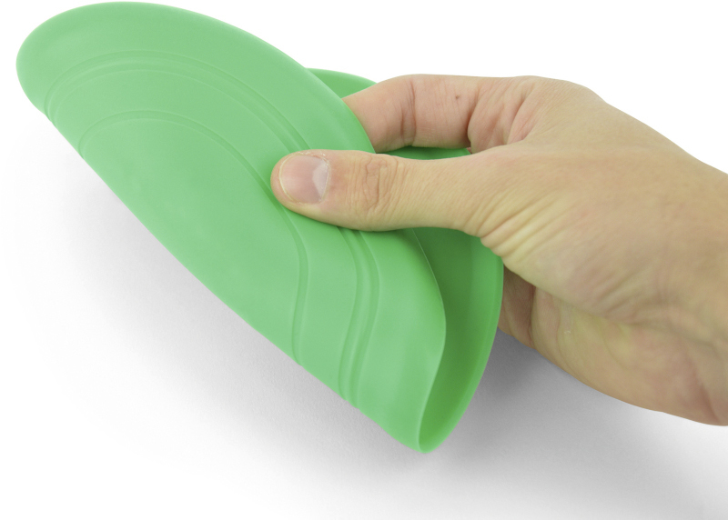 Silicone dog Frisbee green folded