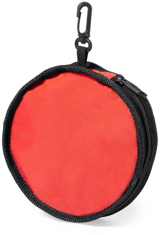 Foldable Dual Pet Bowl in red closed
