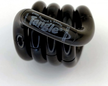 black tangle coiled with official tangle logo