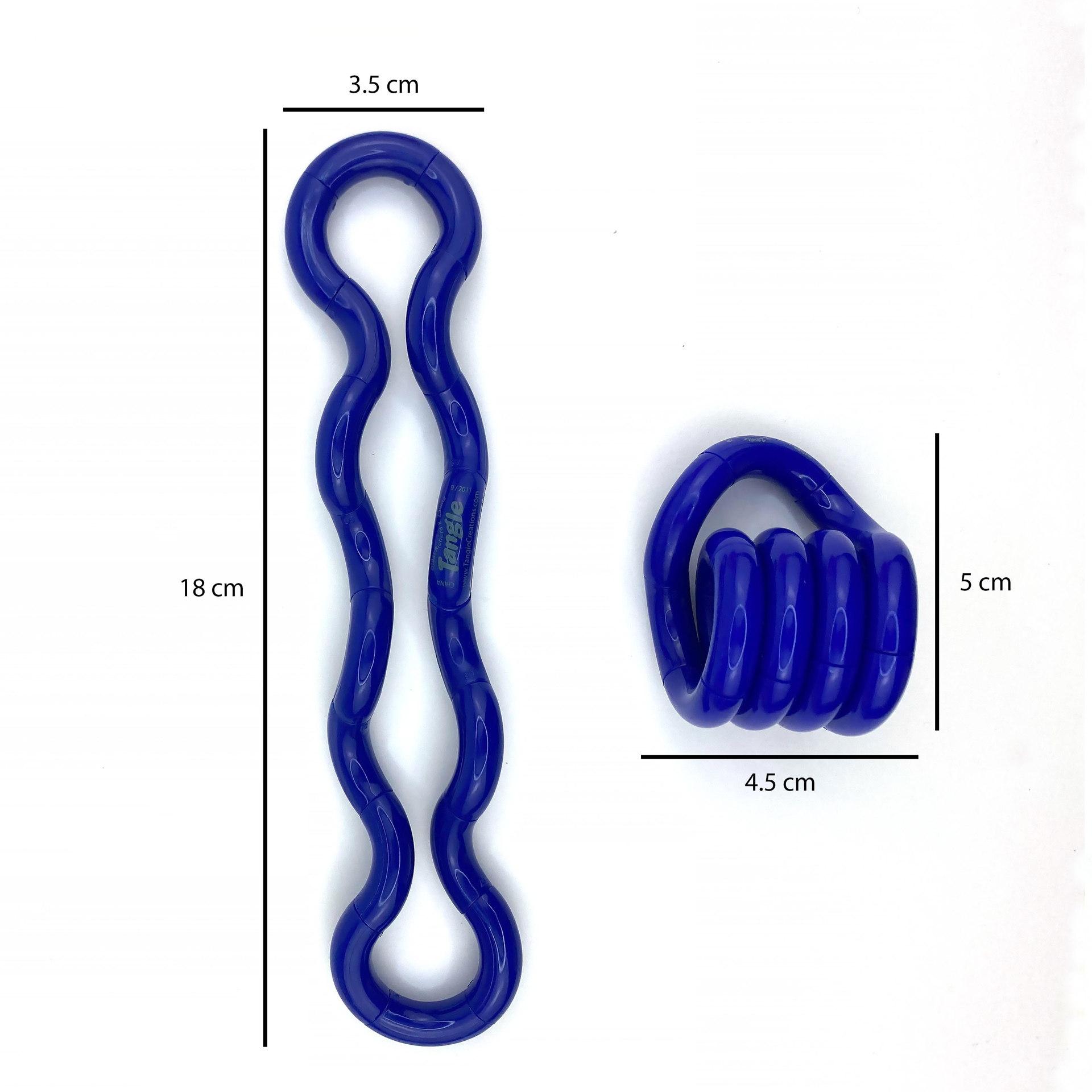 solid blue tangle measurements