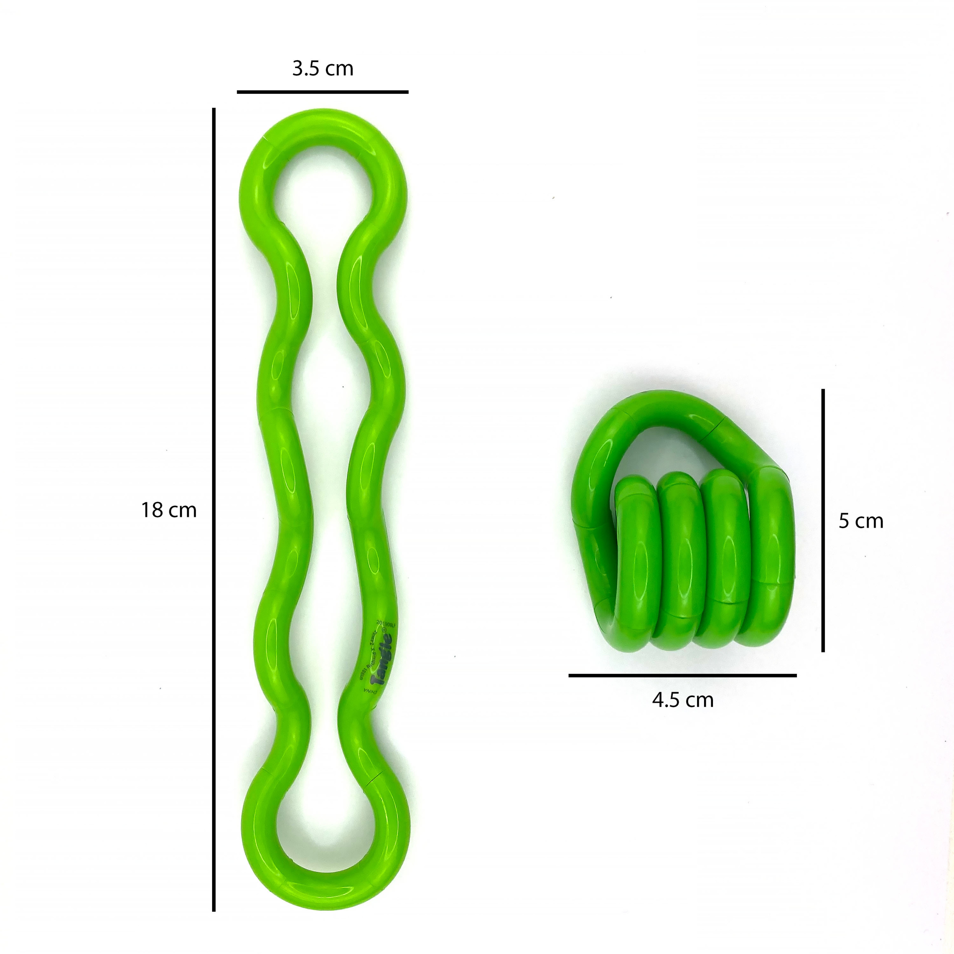 solid green tangle showing measurements