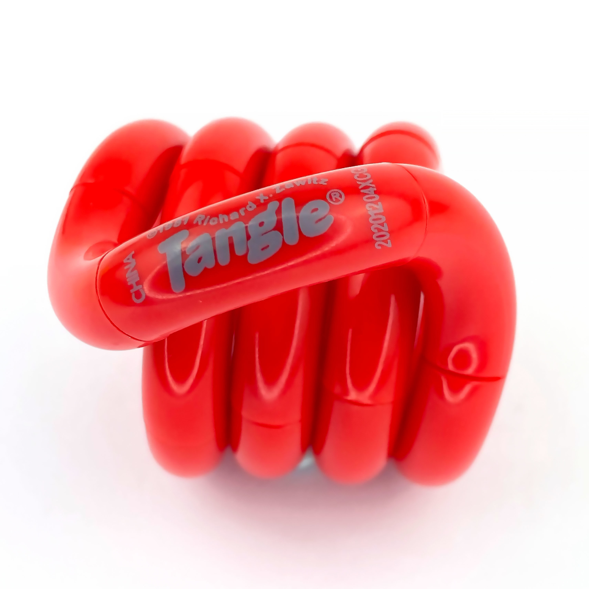 Red tangle coiled