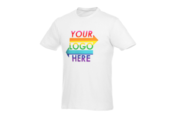 white tshirt printed with rainbow design