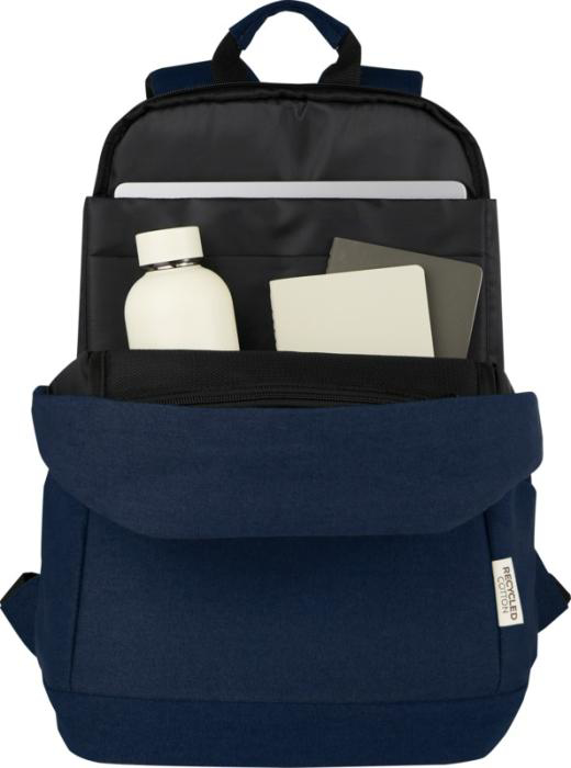 Navy Backpack open contents