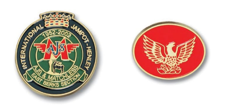 image showing 2 soft enamel badges