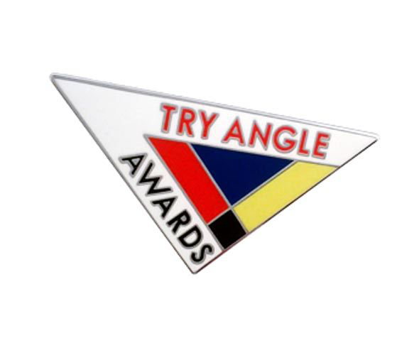 triangular enamel pin badge