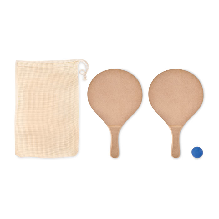 Wooden Bats & Ball in Mesh Bag