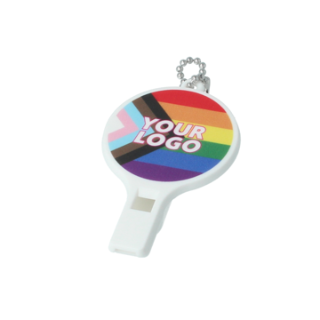 plastic whistle with the pride flag