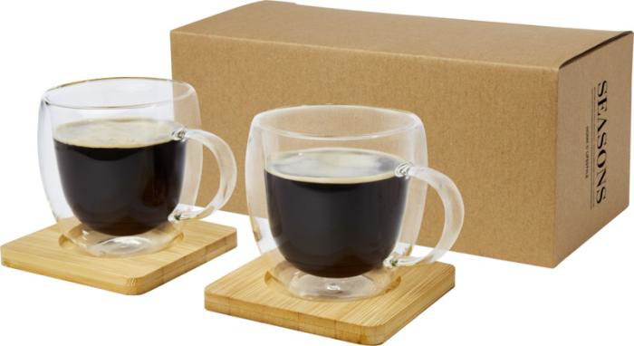 glass mugs without print but with coffee