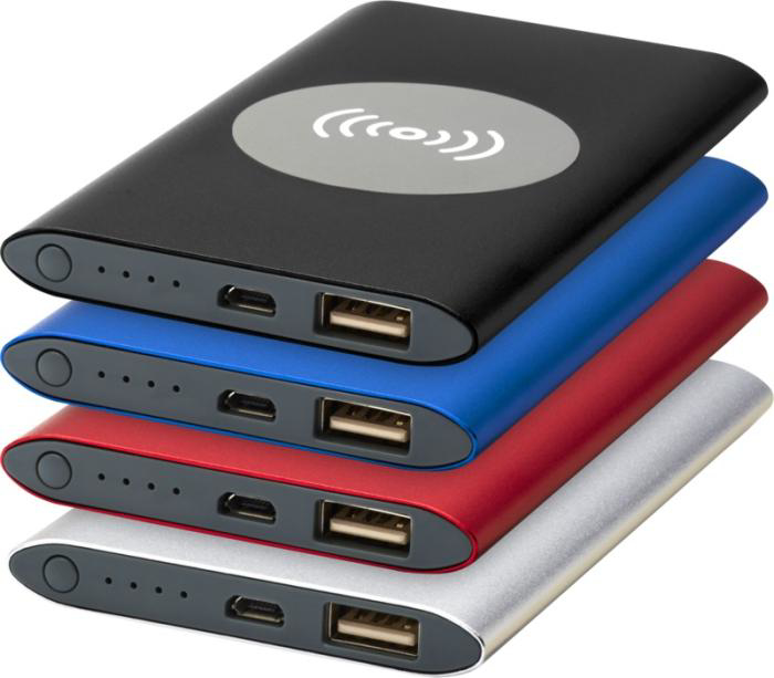 Wireless power banks all four colours
